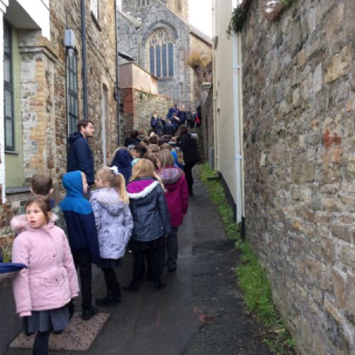 50th Birthday walk - Years 3 & 4 walking to Pilton parish School 2